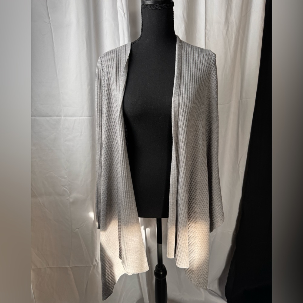 Athleta solstice wrap merino wool blend grey hi/low cardigan